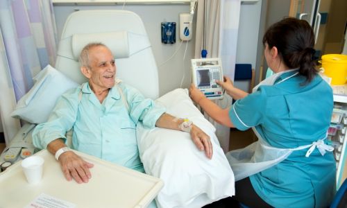 Man having chemotherapy w500 h300